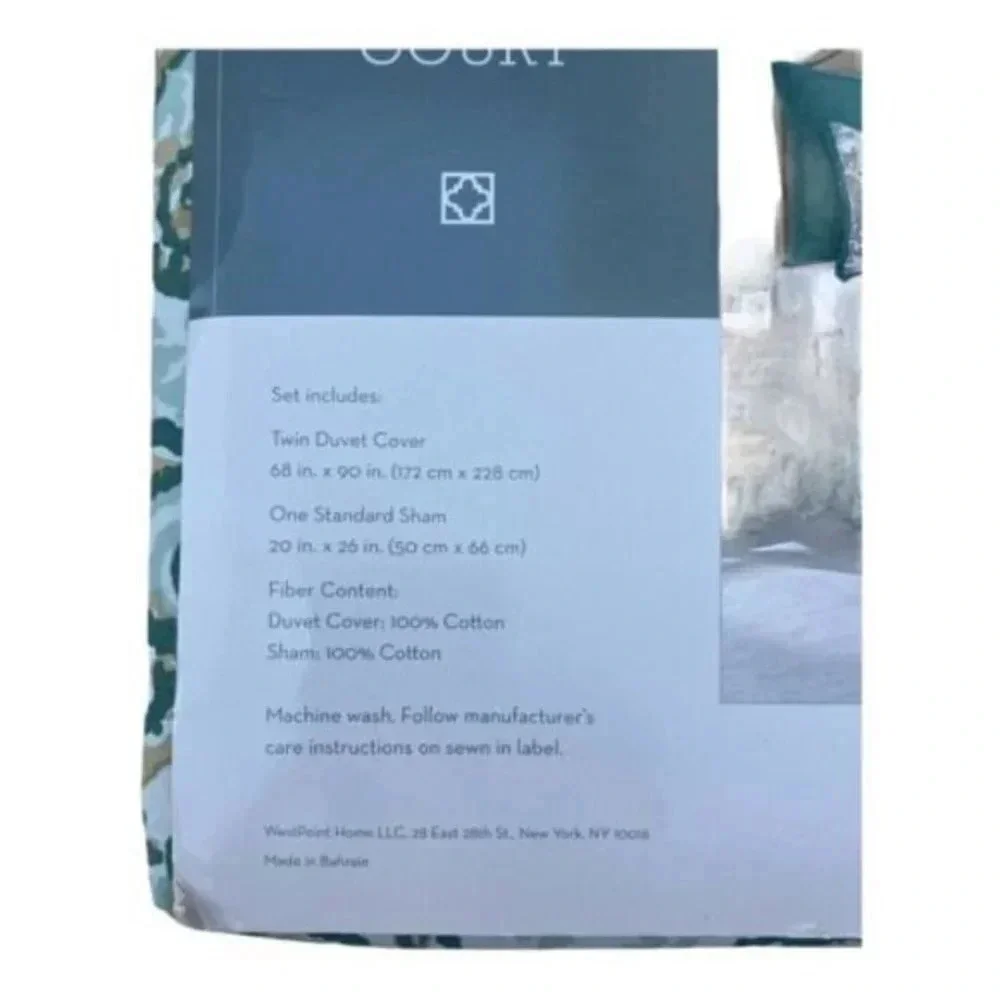 Bluestone Court Harper Twin Duvet Cover Pillow Sham Set‎ Sage Brush New Open Pkg